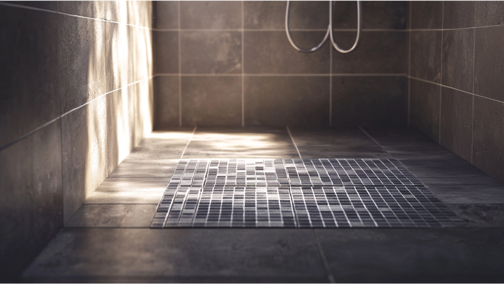 A modern styled tile shower design