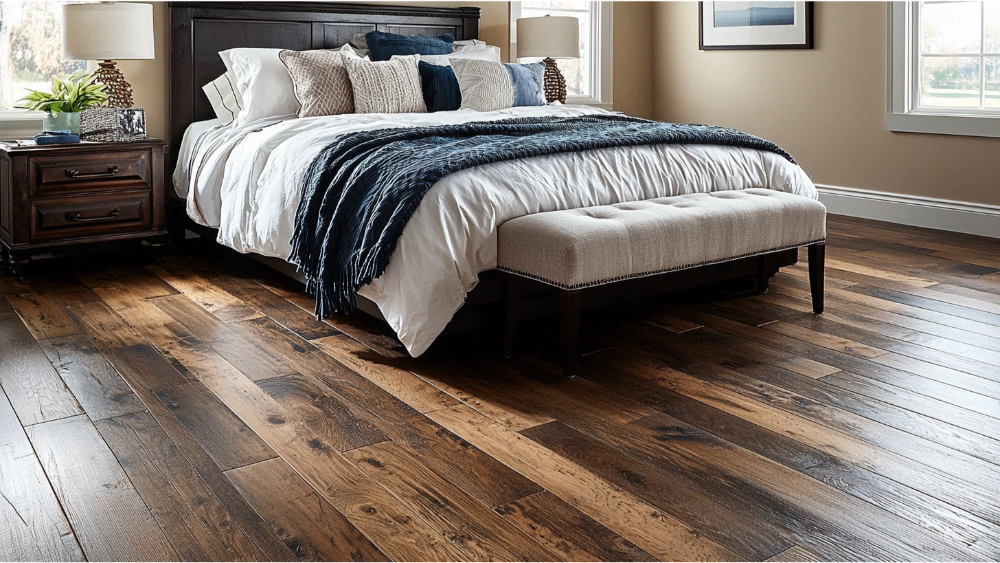 hardwood flooring in a bedroom