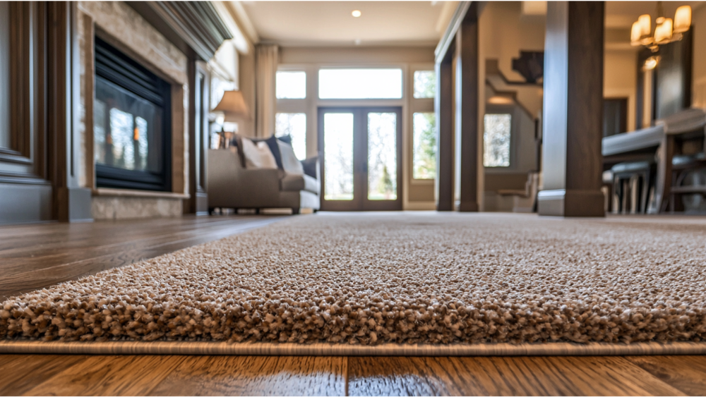 Carpet and hardwood flooring in a home