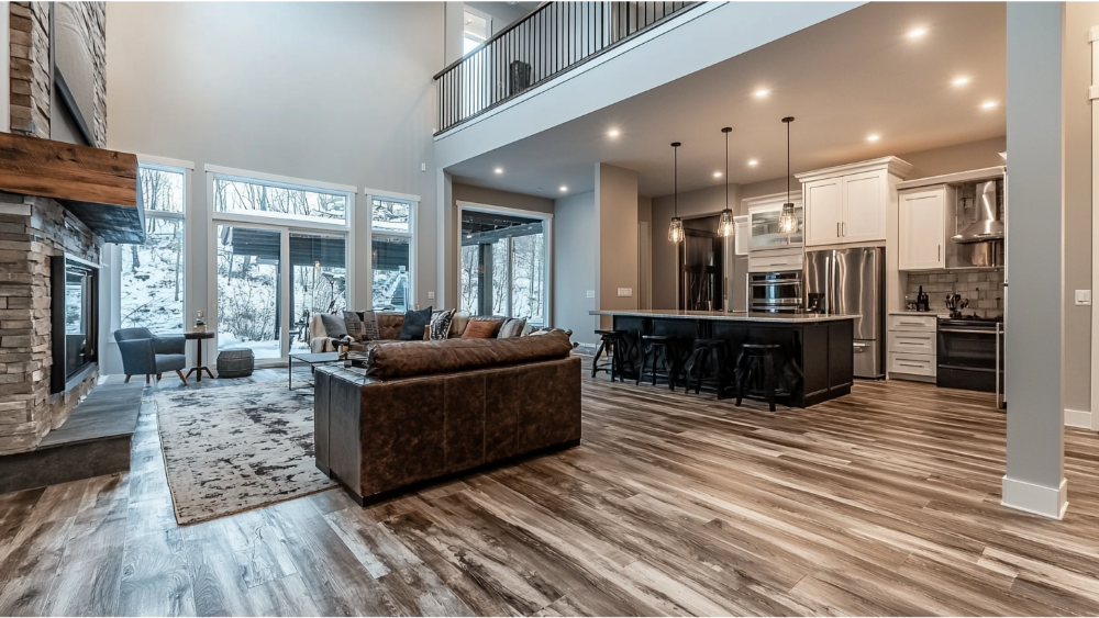 Luxury vinyl plank flooring in a home