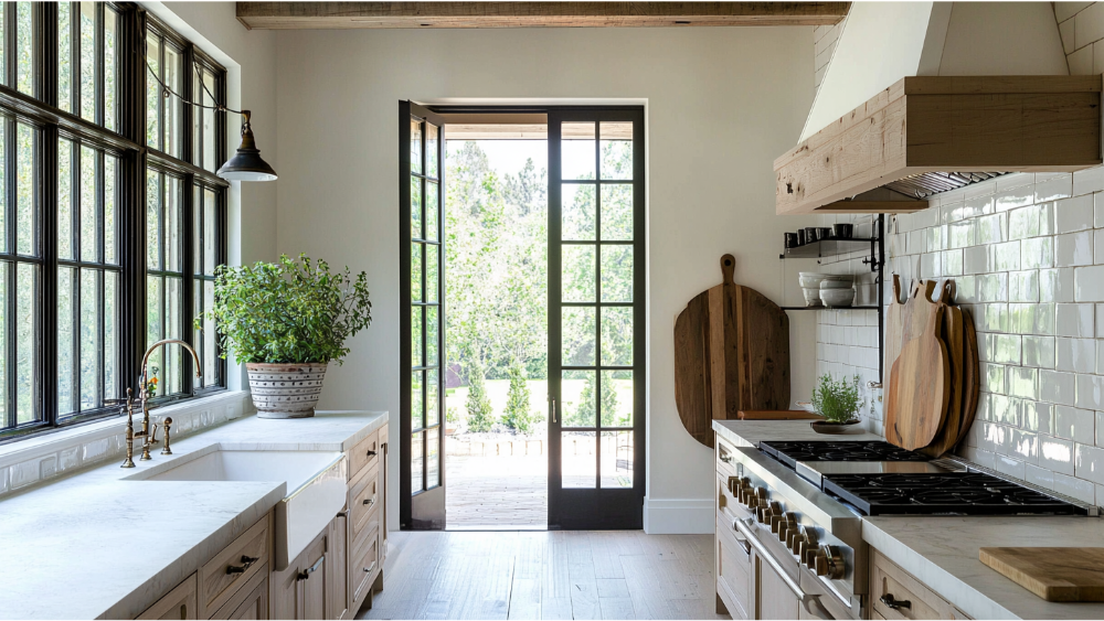 White tile in the kitchen